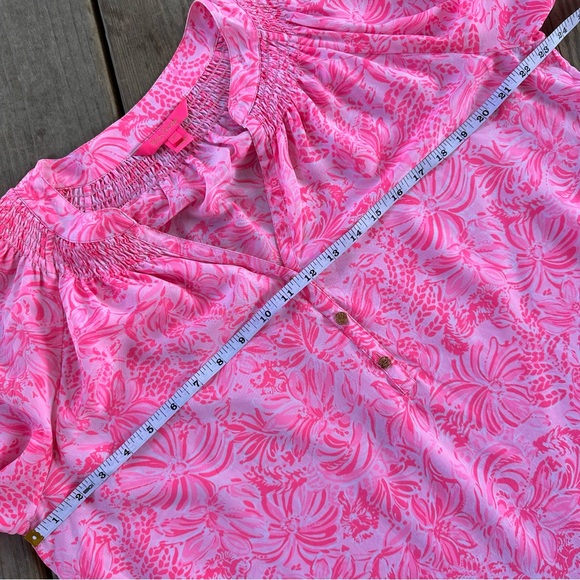 Lilly Pulitzer Elsa Top Pink Blossom Foxy Llama XL - Picture 12 of 13